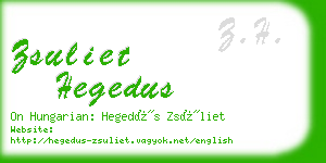 zsuliet hegedus business card